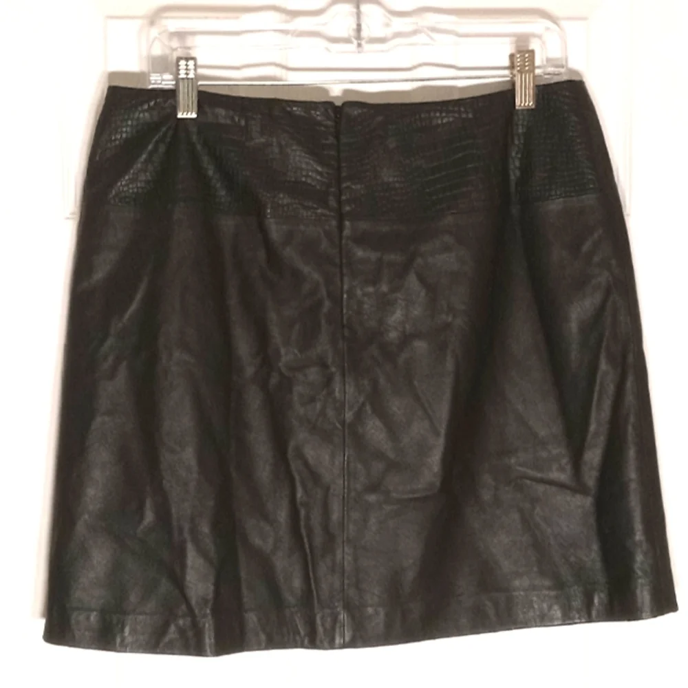 leather skirt Textured Apostrophè black 12 - Picture 4 of 9